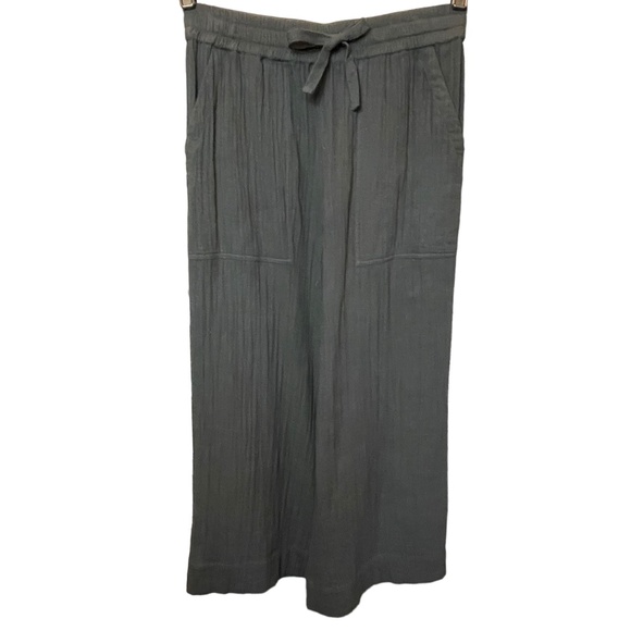 ME + EM Cheesecloth Cropped Wide Leg Black Pants - Picture 7 of 10
